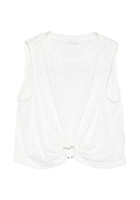 Canotta con strass Lù-Lù BY MISS GRANT | LL4215LATTE